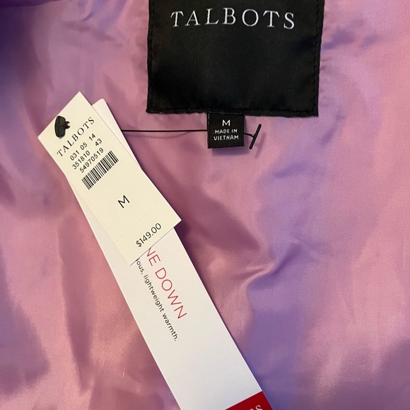 Talbots Genuine Down Puffer Vest with Detachable Faux Fur Collar Size Medium - Picture 6 of 9